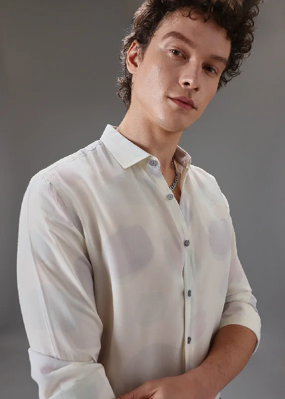 Men's Custom Dress Shirts for a Personalized FitOff White Light Green Printed Shirt