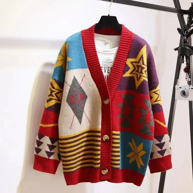 Men's Sweaters with Belt AttachmentsMulti-Color Cardigan Sweater For Women