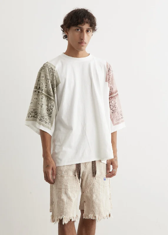 Men's Shirts with Patchwork Patterns8.5/-Jersey Bandanna Huge T-Shirt (PECKISH RAINBOWY)
