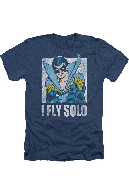 Men's Shirts with Logo EmbossmentsDC Comics Fly Solo Adult Heather Tee / T-Shirt