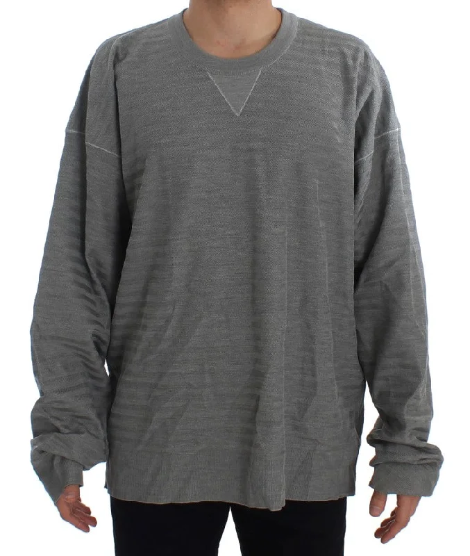 Men's Sweaters for Dressy EventsDolce & Gabbana Elegant Silk Crewneck Pullover Men's Sweater Men's Sweaters for Dressy EventsDolce & Gabbana Elegant Silk Crewneck Pullover Men's Sweater