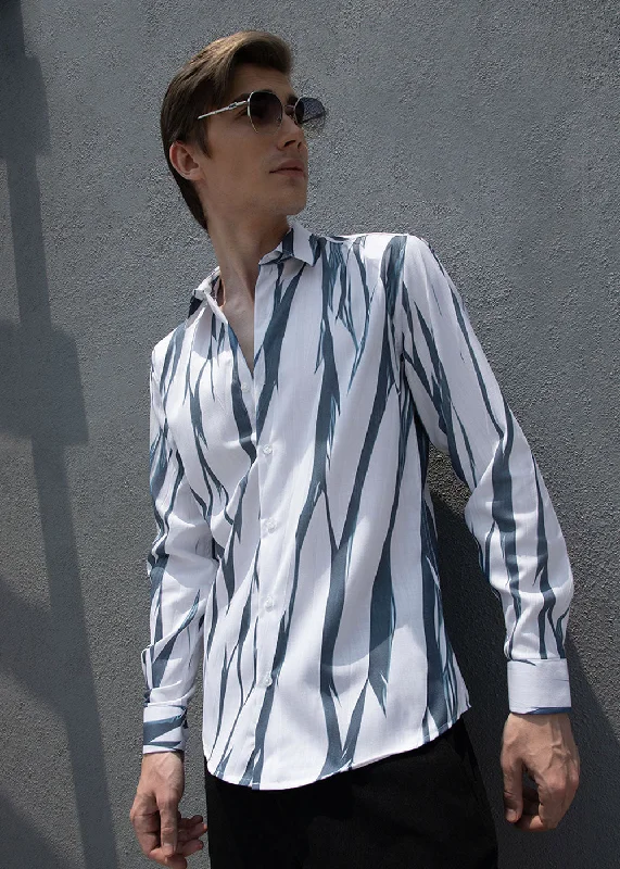 Layered Men's Henley ShirtsAbstract Grey Shirt