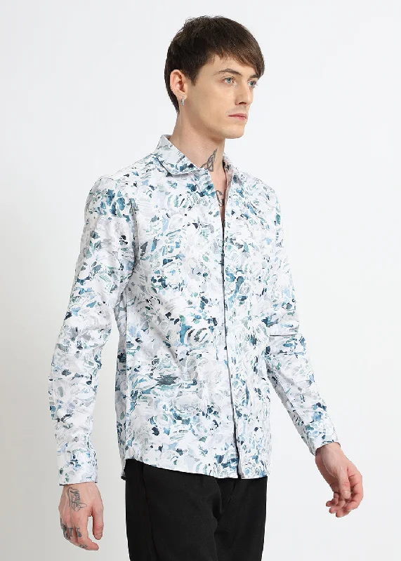 Men's French-Cuff Shirts for a Sophisticated EdgeFloral Abstract Printed shirt
