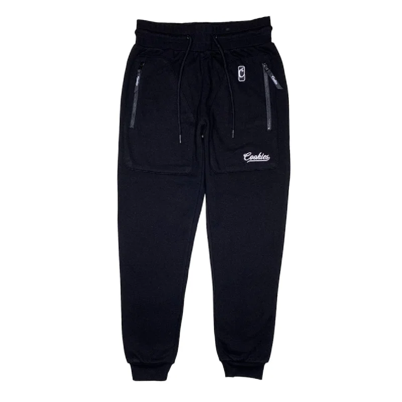 Men's Unique and Designer Bottom Wear for a Statement LookCookies Pack Talk Fleece Paneled Sweatpant (Black) 1564B6626