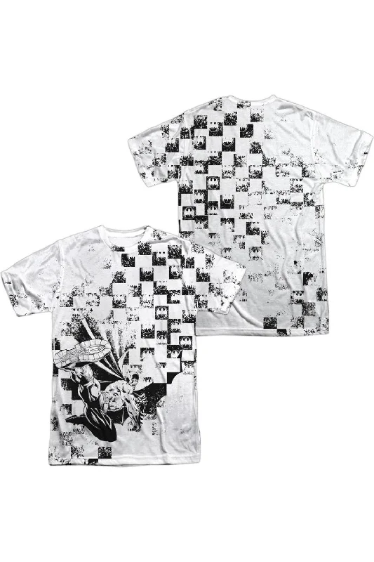 Men's Shirts with Antimicrobial TreatmentBatman Checkerboard Kick (Front/Back Print) Short Sleeve Adult 100% Poly Crew Tee / T-Shirt Men's Shirts with Antimicrobial TreatmentBatman Checkerboard Kick (Front/Back Print) Short Sleeve Adult 100% Poly Crew Tee / T-Shirt