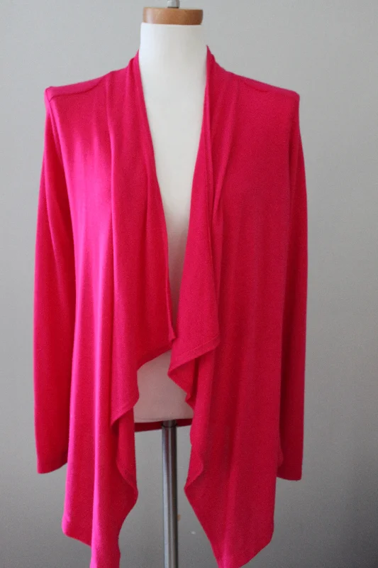Fitted Men's Slim-Fit SweatersBright Winter Pink Drape Cardigan