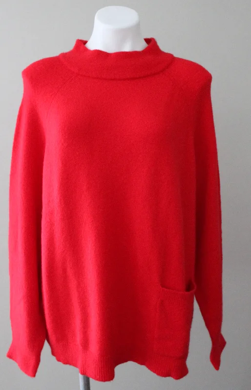 Chic Men's Cashmere SweatersBright Winter Red Chinoise Pocket Sweater