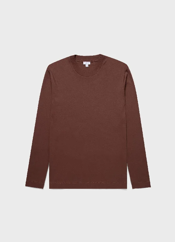 Men's Shirts with Tab CollarsMen's Long Sleeve Heavyweight T-shirt in Cocoa Brown