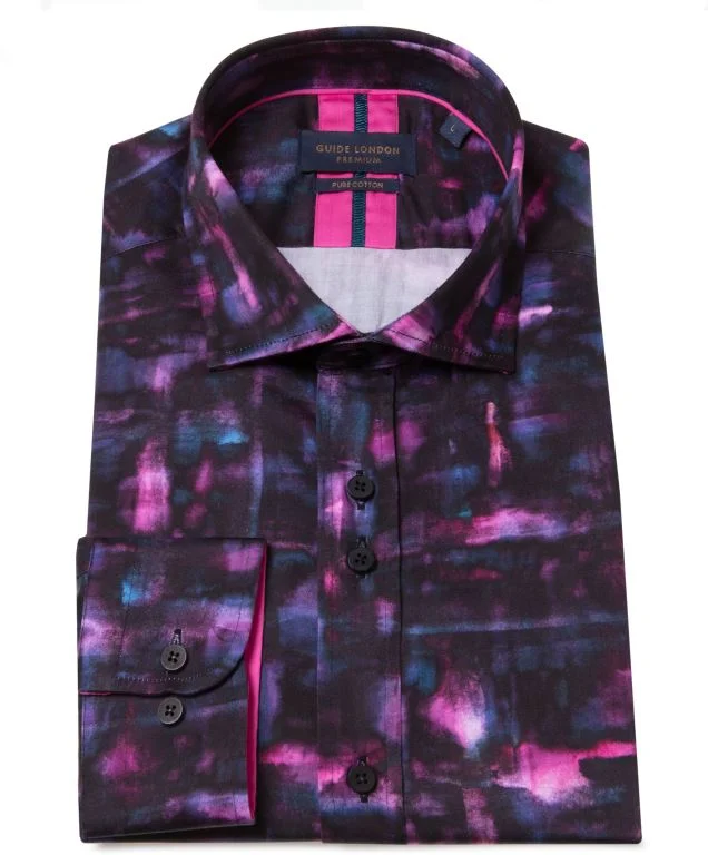 Men's Custom Dress Shirts for a Personalized FitLONG SLEEVE VIBRANT PURPLE & PINK LONG SLEEVE SHIRT - LS76957-MULTI