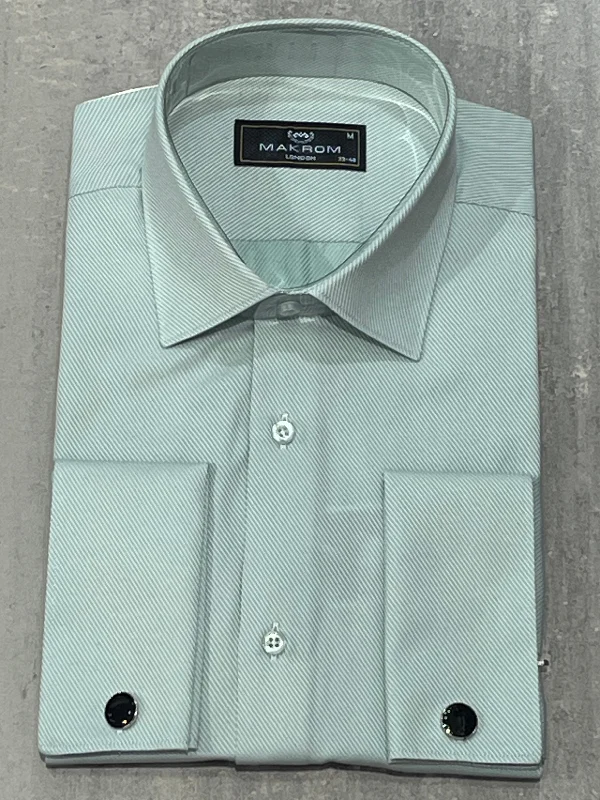 Men's Layering Shirts for Seasonal TransitionsMAKROM TWILL DOUBLE CUFF SHIRT MINT GREEN Men's Layering Shirts for Seasonal TransitionsMAKROM TWILL DOUBLE CUFF SHIRT MINT GREEN