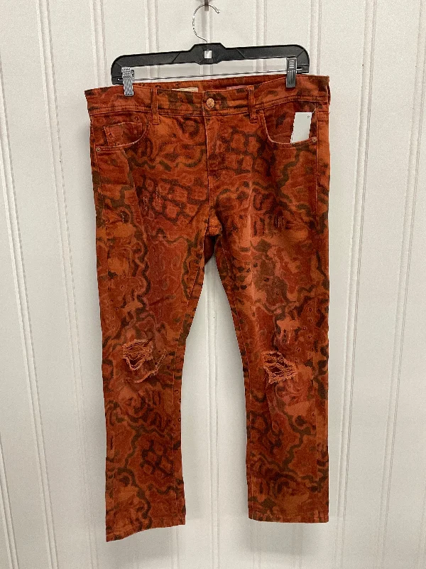 High-Quality Ripped Men's JeansJeans Straight By Pilcro In Orange, Size: 8p