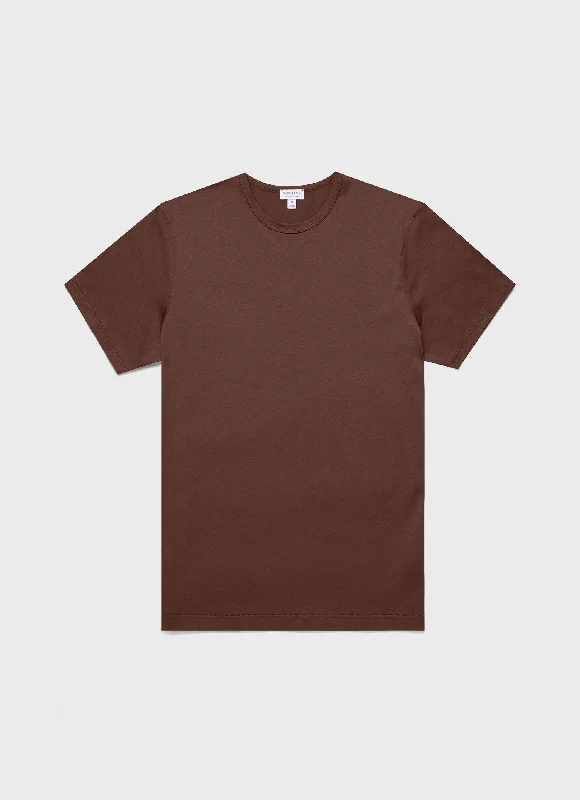 Men's Shirts with Plaid PatternsMen's Classic T-shirt in Cocoa Brown