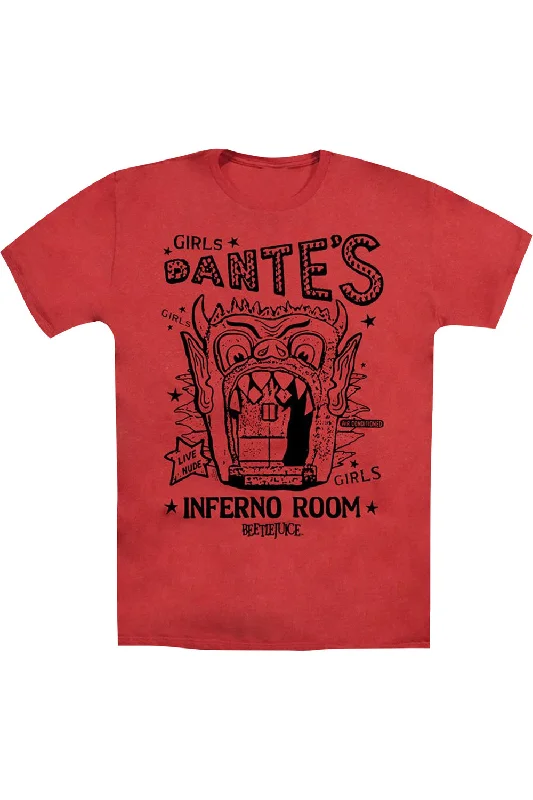 Men's Three-Quarter Sleeved TopsBeetlejuice Dantes Inferno Room Adult Heather Tee / T-Shirt Men's Three-Quarter Sleeved TopsBeetlejuice Dantes Inferno Room Adult Heather Tee / T-Shirt