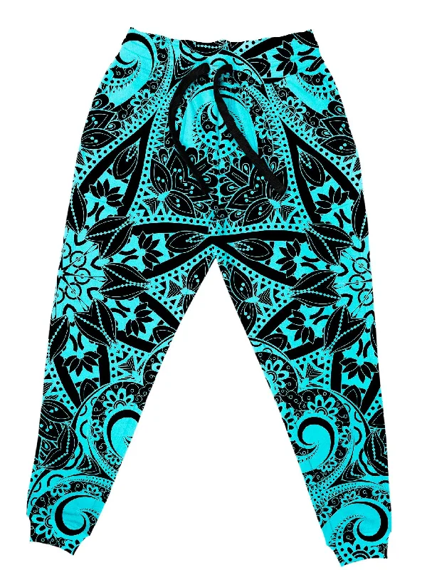Men's Patterned Pants with ChecksTeal Mandala Unisex Joggers