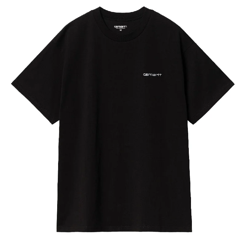 Men's Shirts with Geometric PatternsCarhartt WIP Script Embroidery T-Shirt Black / White