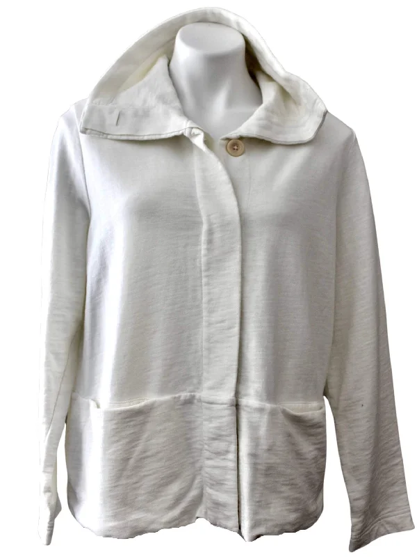 Men's Sweaters with Pockets and ZippersLight Summer Ivory Sweatshirt Jacket