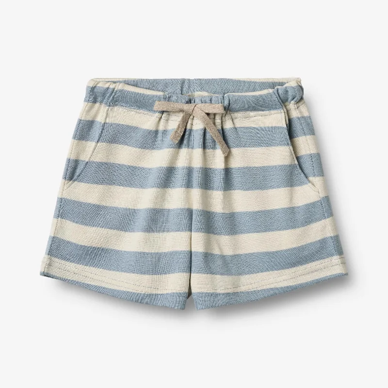 Men's Button-Fly Pants for a Traditional TouchJersey Shorts Kalle - calm blue stripe
