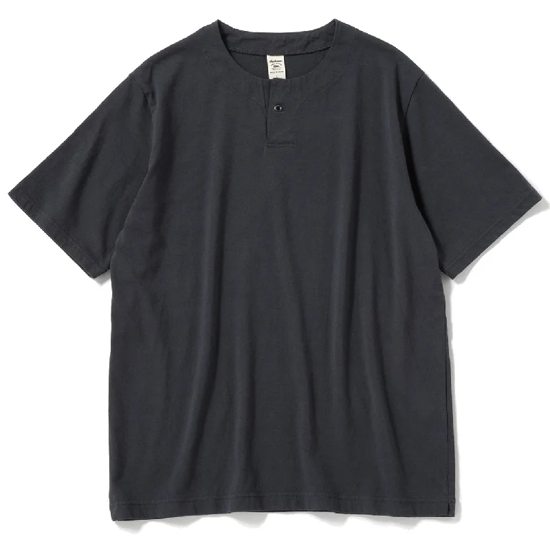 Men's Shirts with Ruffled HemlinesJackman Henleyneck S/S T-Shirt Dark Blue Gray