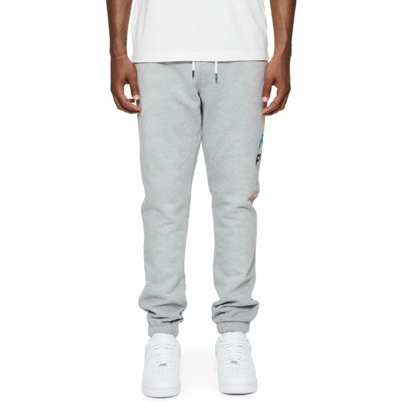 Men's Party Pants for a Fun Night OutPurple Brand Wordmark Drip Sweatpants (Heather Grey) P450-FHGW124 Men's Party Pants for a Fun Night OutPurple Brand Wordmark Drip Sweatpants (Heather Grey) P450-FHGW124