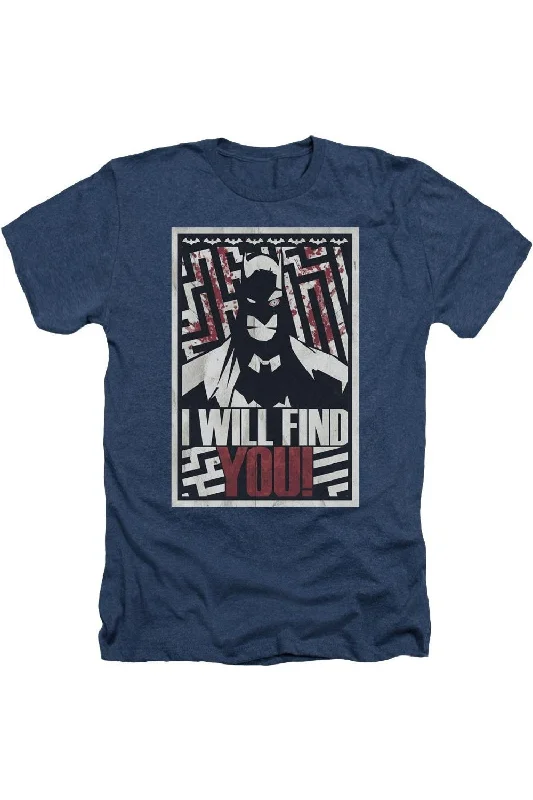 Men's Dressy Shirts for Formal EventsBatman I Will Fnd You Adult Heather Tee / T-Shirt Men's Dressy Shirts for Formal EventsBatman I Will Fnd You Adult Heather Tee / T-Shirt