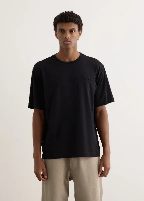Men's Shirts with Geometric PatternsEmbossed Profile Fox Oversized T-Shirt