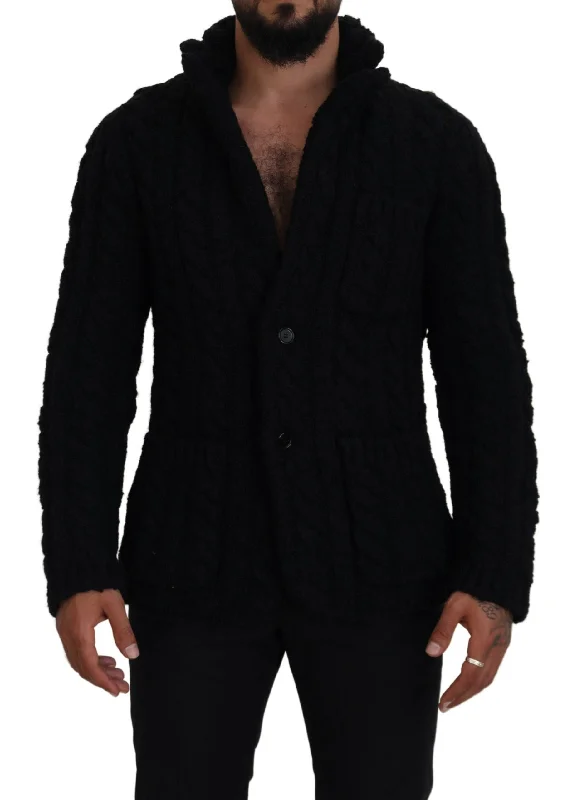 Men's Sweaters with EmbellishmentsDolce & Gabbana Elegant Wool-Cashmere Blend Men's Cardigan Men's Sweaters with EmbellishmentsDolce & Gabbana Elegant Wool-Cashmere Blend Men's Cardigan