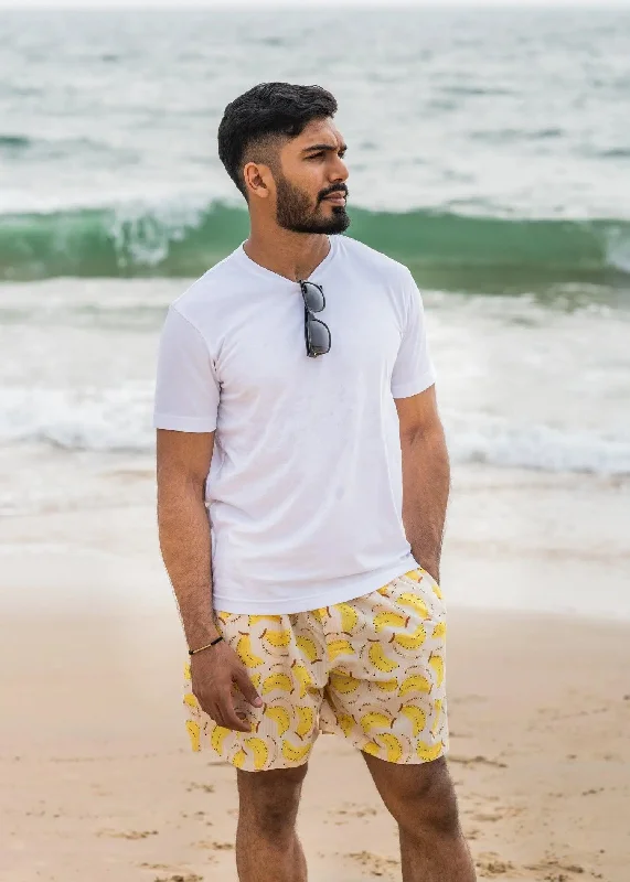 Men's Pants with Side PocketsYellow Banana Men Poplin Shorts