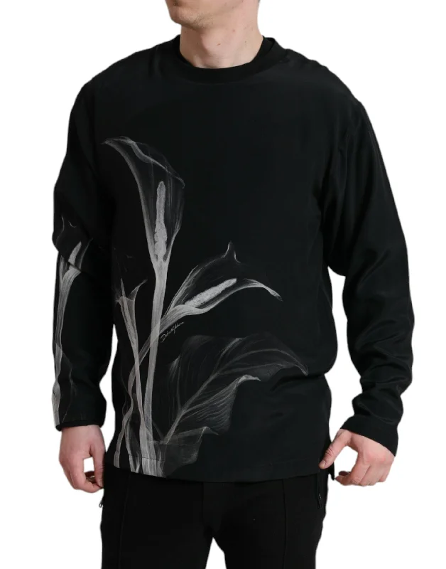Men's Sweaters with Button-Down PlacketsDolce & Gabbana Floral Silk Crew Neck Men's Sweater Men's Sweaters with Button-Down PlacketsDolce & Gabbana Floral Silk Crew Neck Men's Sweater