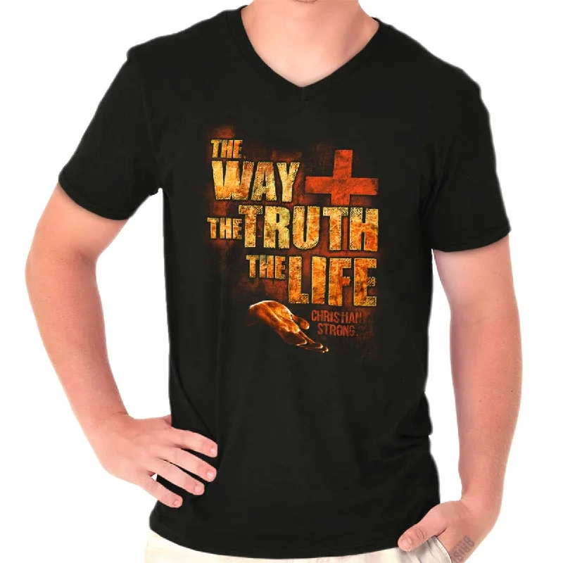 Men's Scoop Neck T-Shirts for a Relaxed FeelThe Way Truth Life V-Neck T Shirt