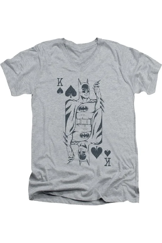 Men's Shirts with Patch PocketsDC Comics Bat Card Short Sleeve Adult V Neck Premium Cotton Tee / T-Shirt Men's Shirts with Patch PocketsDC Comics Bat Card Short Sleeve Adult V Neck Premium Cotton Tee / T-Shirt