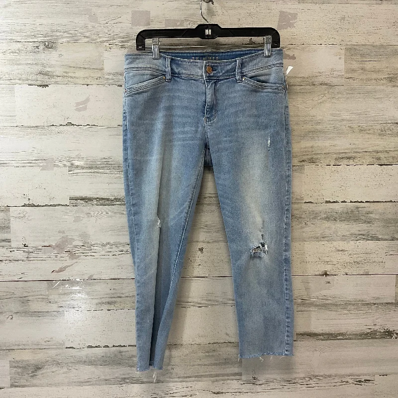 Men's Jeans with Embroidered LogosJeans Cropped By White House Black Market In Blue Denim, Size: 8 Men's Jeans with Embroidered LogosJeans Cropped By White House Black Market In Blue Denim, Size: 8