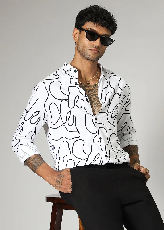 Men's Striped Shirts for a Maritime TwistWhite Line Abstract Shirt