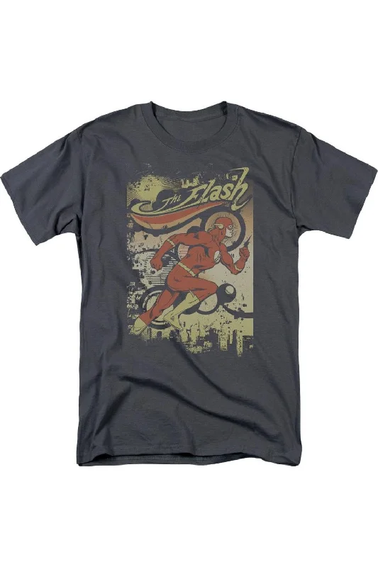 Men's Shirts with Spread CollarsDC Comics Flash Just Passing Through Short Sleeve Adult Tee / T-Shirt Men's Shirts with Spread CollarsDC Comics Flash Just Passing Through Short Sleeve Adult Tee / T-Shirt