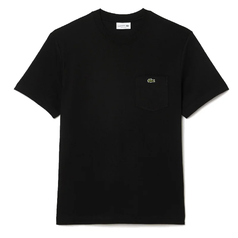 Men's Shirts with Logo EmbossmentsLacoste Cotton T-Shirt with Breast Pocket Black