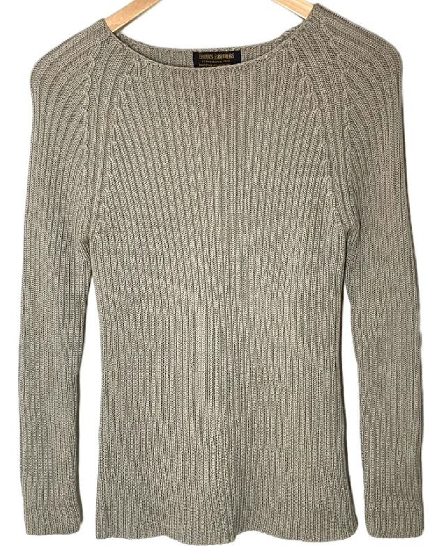 Men's Sweaters with A-Line ShapesWarm Autumn Taupe Ribbed Sweater