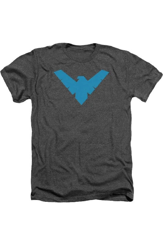 Men's Shirts with Graphic PrintsBatman Nightwing Symbol Adult Heather Tee / T-Shirt
