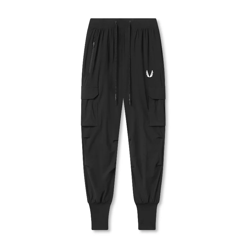 Layered Men's Overalls0825. Tetra-Lite® Cargo High Rib Jogger - Black "White Wings"