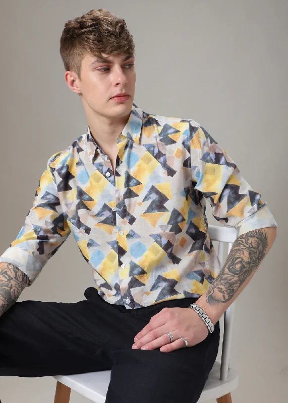 Men's Regular-Fit Shirts for a Classic FitPrism Triangles Print Shirt