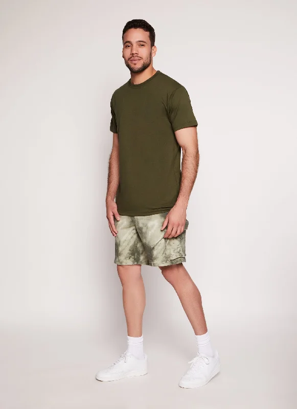 Men's Pants with SuspendersMens Drawstring Tie Dye Print Cargo Pocket Shorts