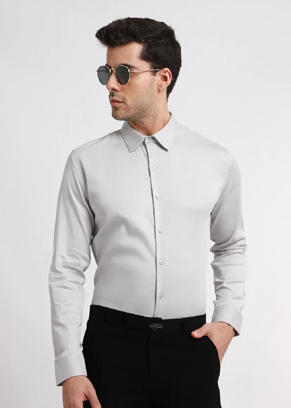 Men's Custom-Fit Shirts for a Personalized LookCool Gray Satin Shirt