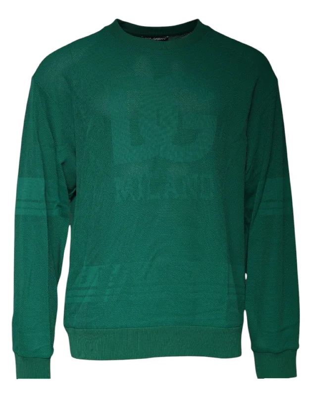 Men's Sweaters for Cold WeatherDolce & Gabbana Logo Nylon Crew Neck Pullover Men's Sweater