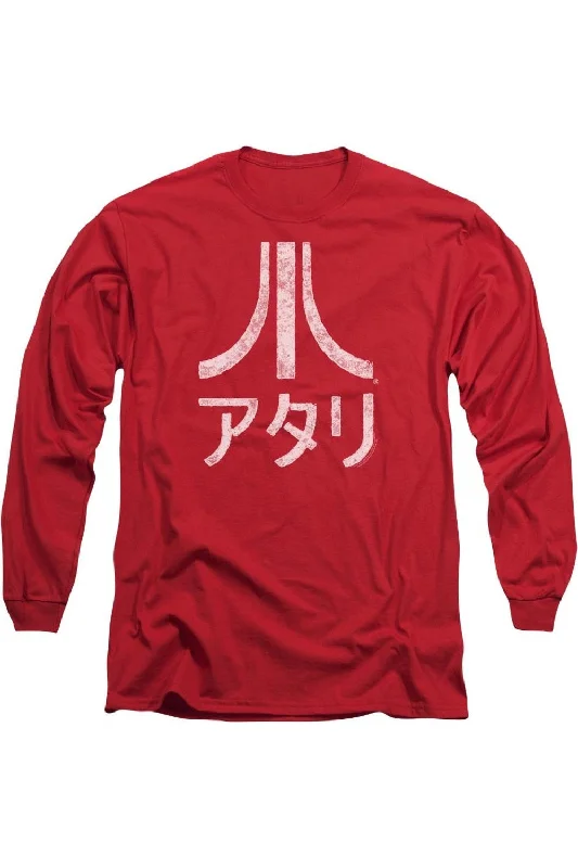Men's Shirts with High NecksAtari Rough Kanji Long Sleeve Adult Tee / T-Shirt