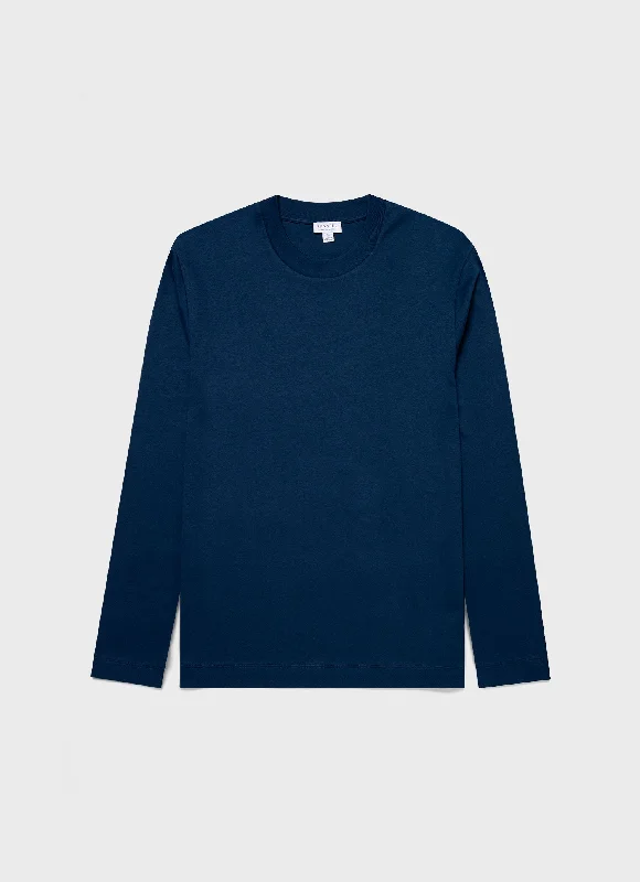 Men's Shirts for HikingMen's Long Sleeve Heavyweight T-shirt in Naval Blue