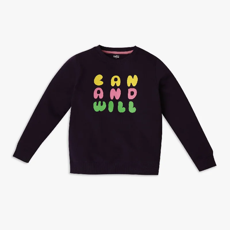 Men's Shirts with Abstract DesignsGirl's Regular Fit Graphic Sweat Tee