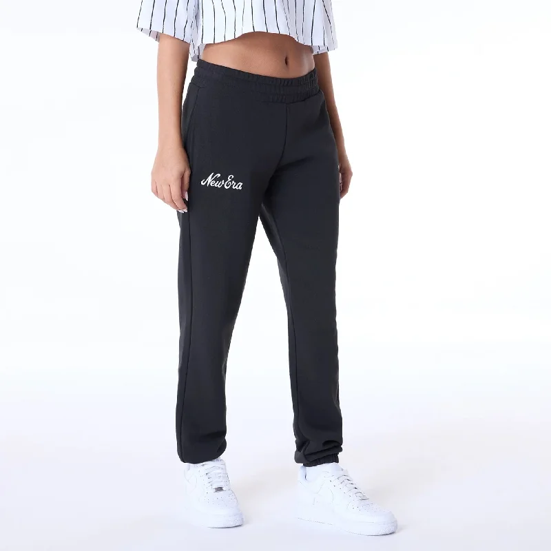Men's Twill Pants for a Dressy LookWomens New Era Script Black Joggers