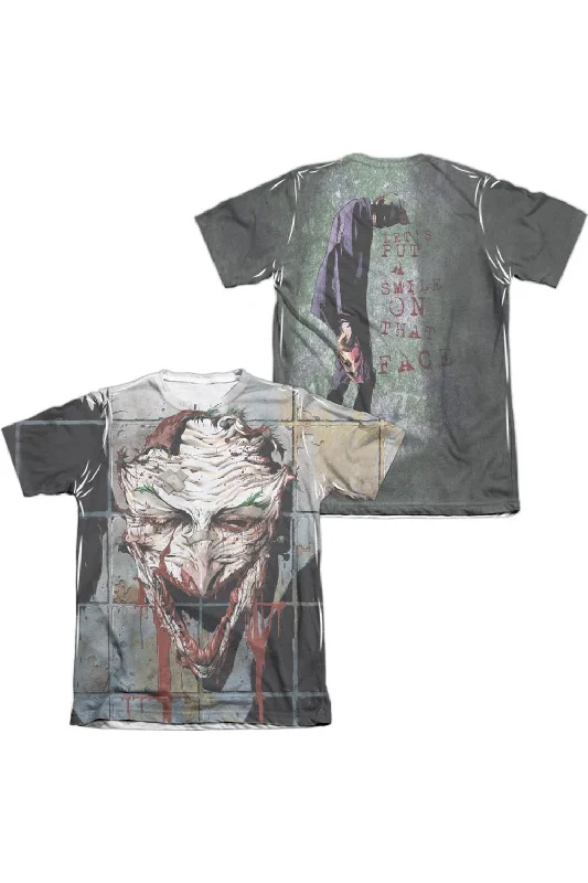 Men's Shirts with Full PlacketsBatman Smile (Front/Back Print) Adult Poly/Cotton Short Sleeve Tee / T-Shirt Men's Shirts with Full PlacketsBatman Smile (Front/Back Print) Adult Poly/Cotton Short Sleeve Tee / T-Shirt