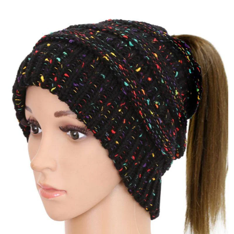 Men's Shirts with Barrel CuffsSherpa Lined Ponytail Beanie for Women & Teens