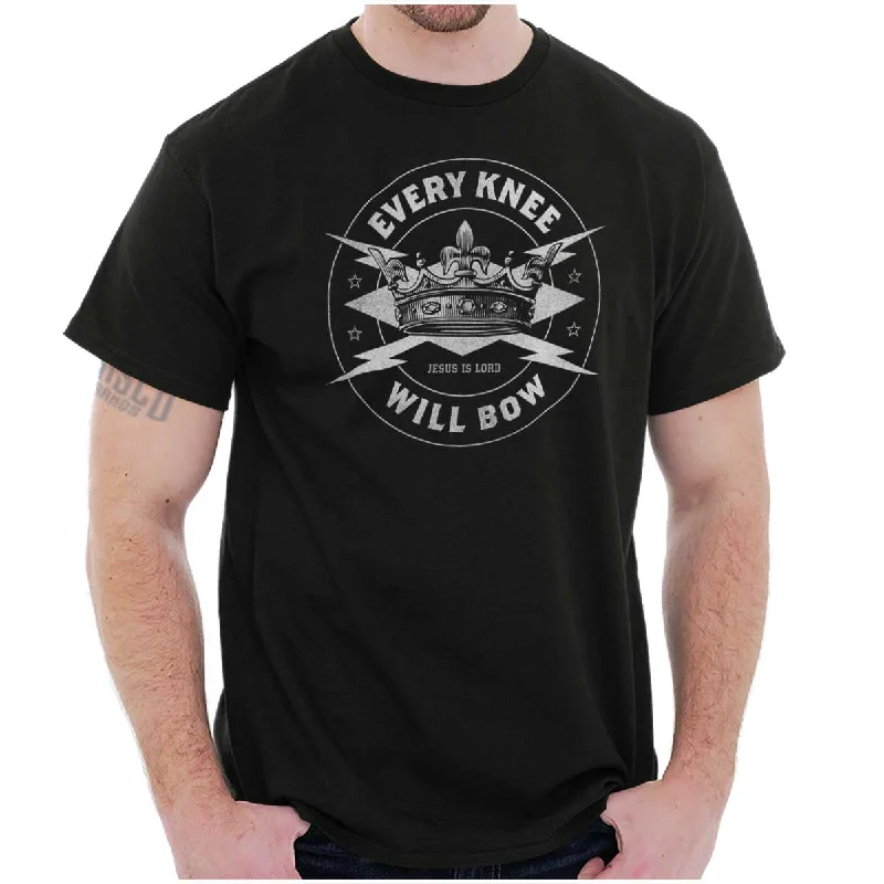 Men's Patterned Dress Casual Shirts for Smart-Casual EventsEvery Knee Will Bow T Shirt