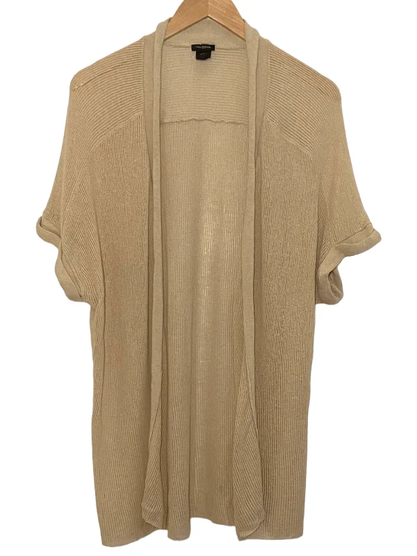 Men's Sweaters with Asymmetrical HemlinesDark Autumn Biscotti Open-Front Linen Cardigan Men's Sweaters with Asymmetrical HemlinesDark Autumn Biscotti Open-Front Linen Cardigan