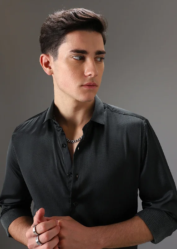 Men's Dressy Casual Shirts for Smart-Casual EventsGreen Stippling Abstract Printed Shirt Men's Dressy Casual Shirts for Smart-Casual EventsGreen Stippling Abstract Printed Shirt